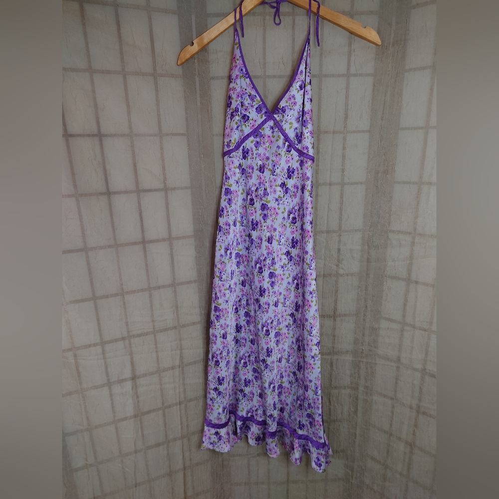 Y2k Express Floral Purple Midi Dress
